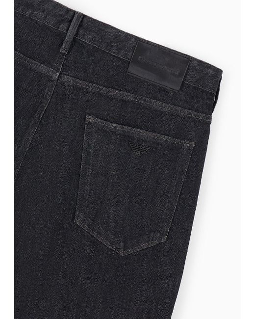 Emporio Armani Black J06 Slim-fit, Twill-melange Jeans In 10 Oz Comfort Denim for men