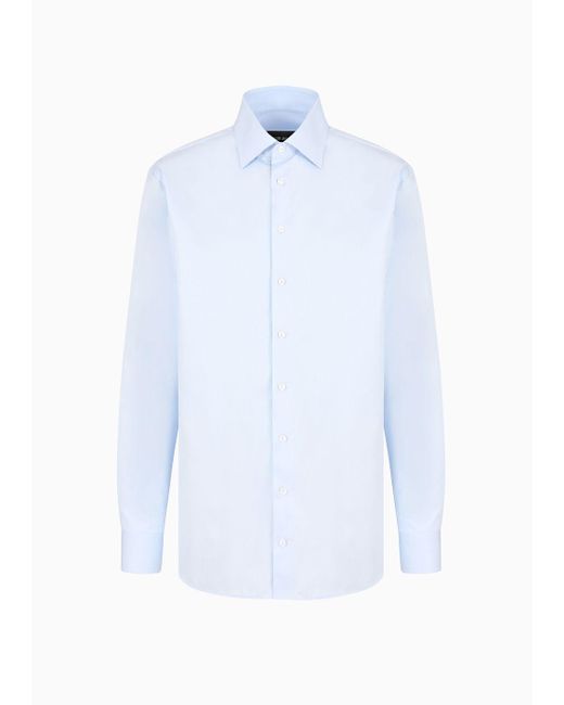 Camicia Regular Fit In Cotone Luxury di Giorgio Armani in White da Uomo