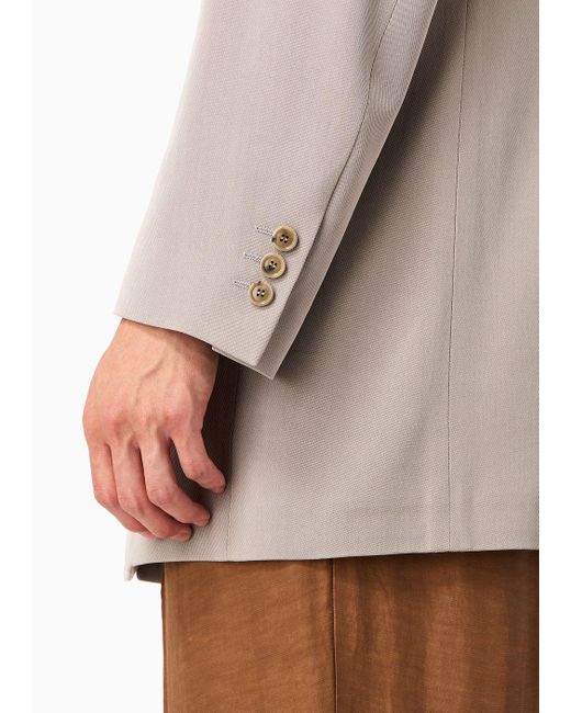Veste À Simple Boutonnage En Soie Giorgio Armani pour homme en coloris White