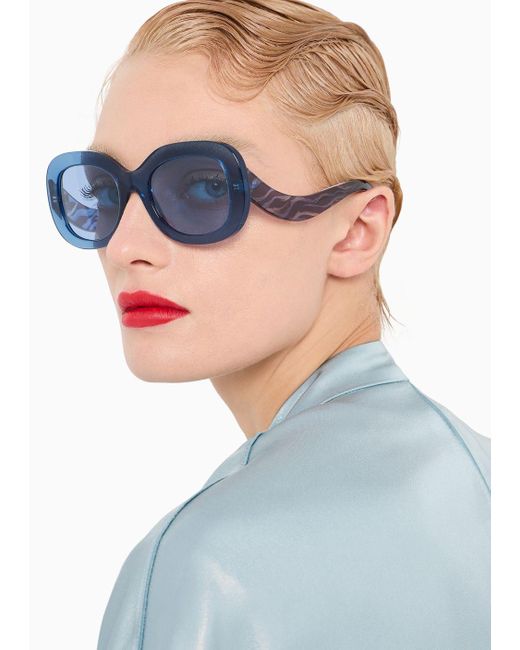 Giorgio Armani Blue Oval Sunglasses