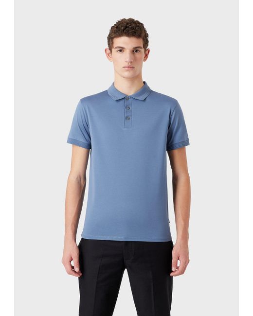 Kwestie wol Caroline Emporio Armani Slim-fit Polo Shirt With Contrasting Trim in Blue for Men |  Lyst