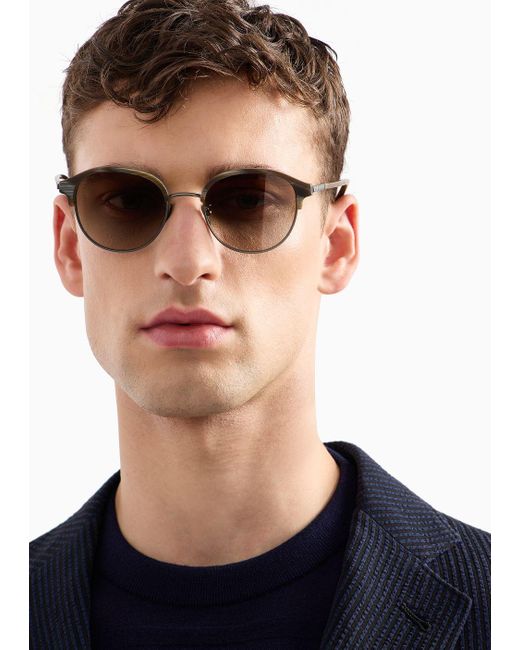 Giorgio Armani Green Panto Sunglasses for men