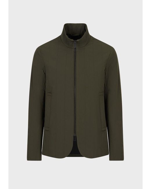 blazers Vestes casual Doudoune zippée à patch logo EA7 pour homme en coloris Noir blousons Homme Vêtements Vestes 