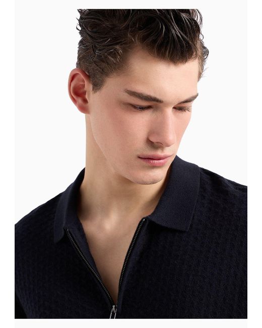 Emporio Armani Blue Knitted Tops for men