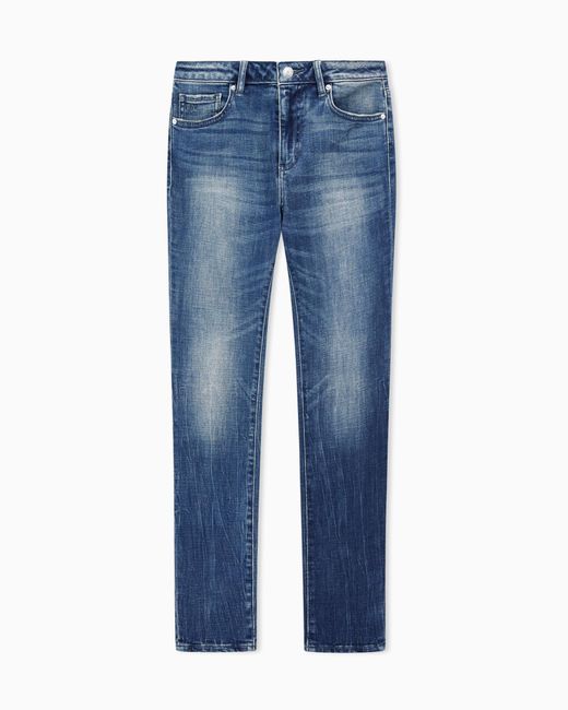 Jeans Super Skinny Effetto Used di ARMANI EXCHANGE in Blue
