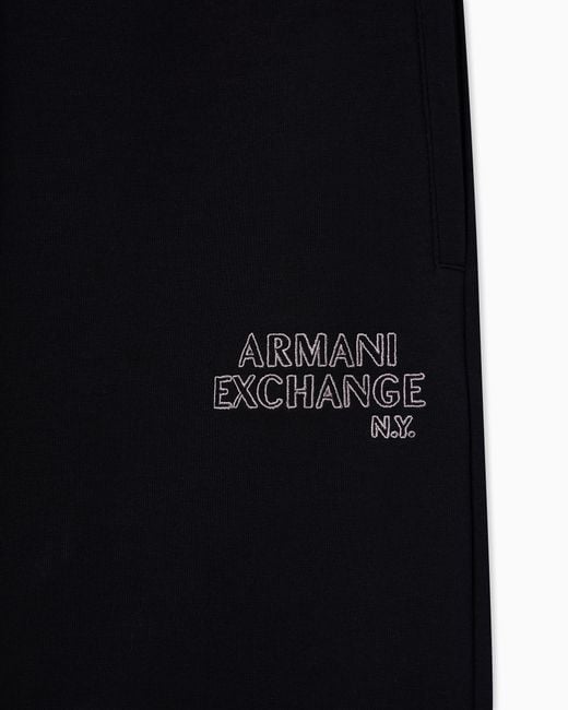 ARMANI EXCHANGE Blue Bonded Stretch Cotton Sports Pants for men
