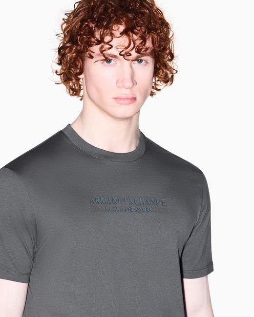ARMANI EXCHANGE Black Regular Fit T-Shirt for men
