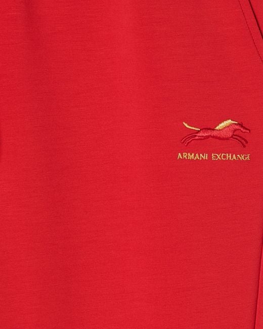 ARMANI EXCHANGE Red Scuba Stretch Sports Pants