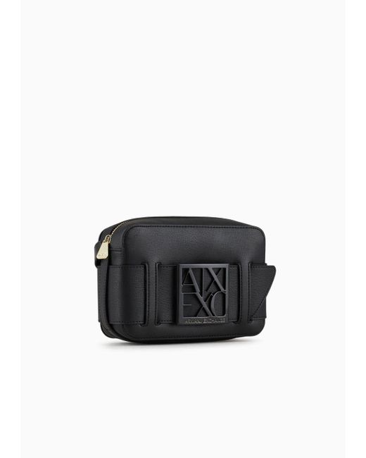 Armani Exchange Black Camera Case With Adjustable Shoulder Strap