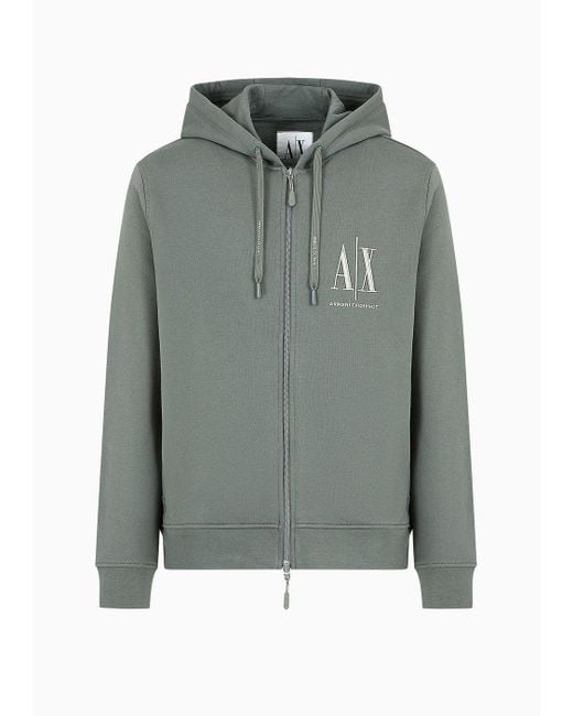 Armani Exchange Gray Icon Project Zip-up Hoodie for men