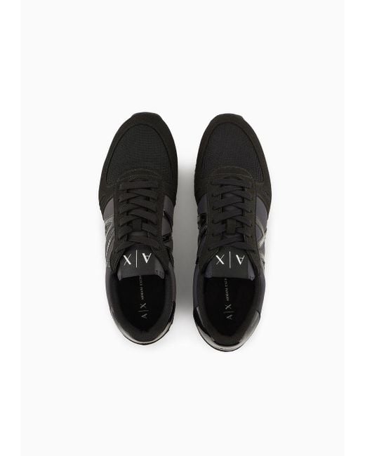 Armani Exchange Black Sneakers With Logo Lettering