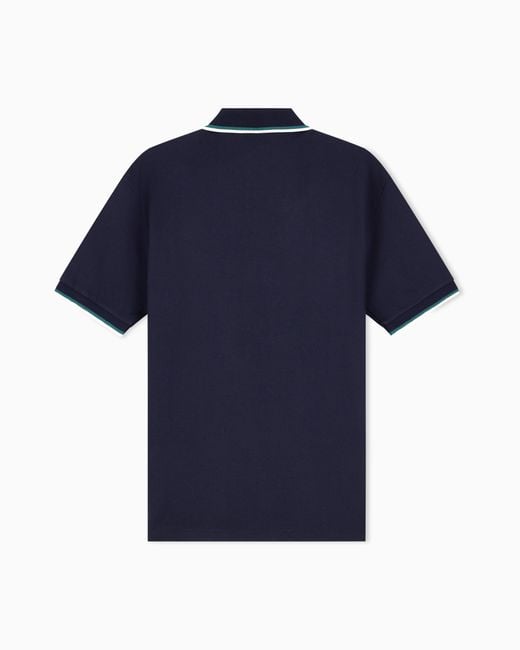 ARMANI EXCHANGE Blue Regular Fit Polo Shirt for men