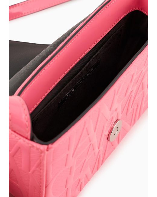 Armani Exchange Pink Kleiner Schulterriemen Mit Patte Und Geprägtem Schriftzug