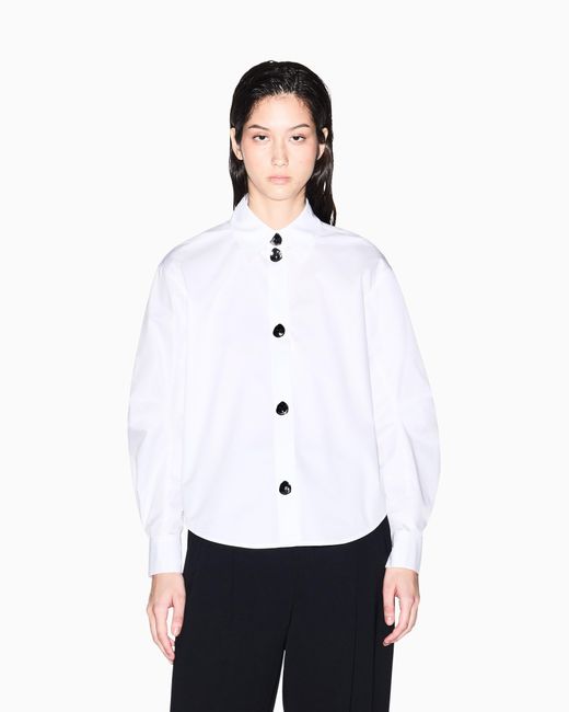 ARMANI EXCHANGE White Cotton Twill Shirt