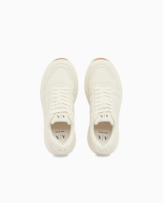 ARMANI EXCHANGE White Urban Minimal Sneakers for men