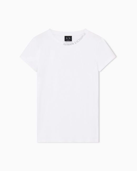 ARMANI EXCHANGE White Slim Fit T-Shirt