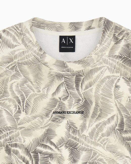 ARMANI EXCHANGE Natural French Terry Hoodless Sweatshirt for men