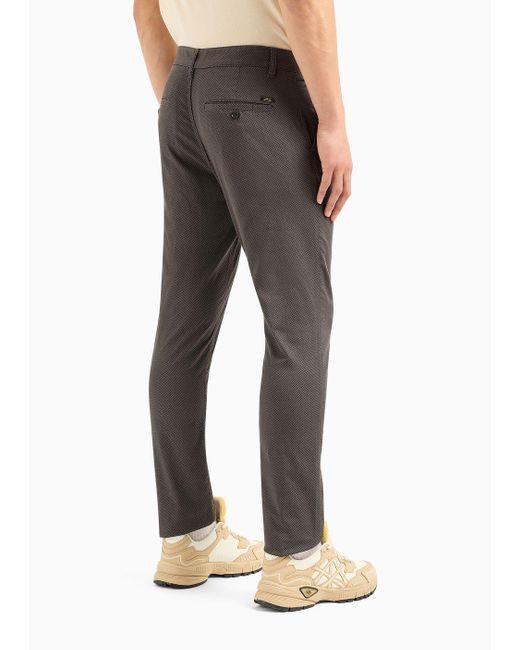 Armani Exchange Gray Chino Trousers In Cotton Gabardine for men