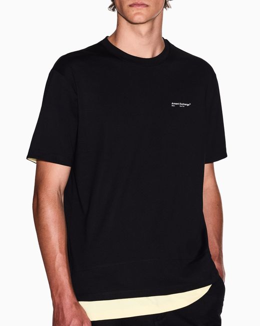 ARMANI EXCHANGE Kurzarm-Sweatshirt Mit Doppeleffekt in Black für Herren