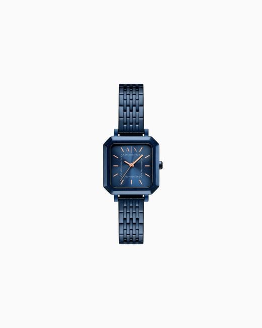 ARMANI EXCHANGE Blue Three-Hand Stainless Steel Watch