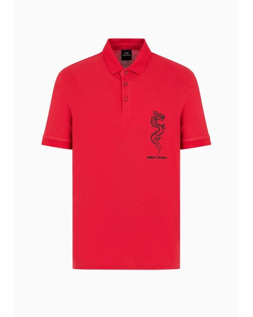 Armani Exchange Red Polo Lunar New Year for men