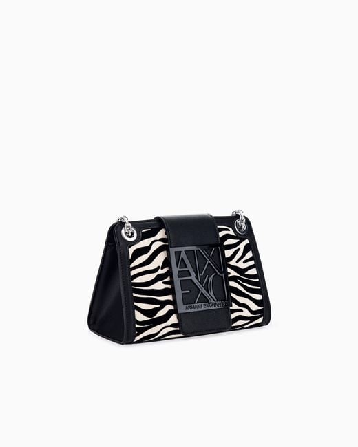ARMANI EXCHANGE Black Zebra Mini Bag