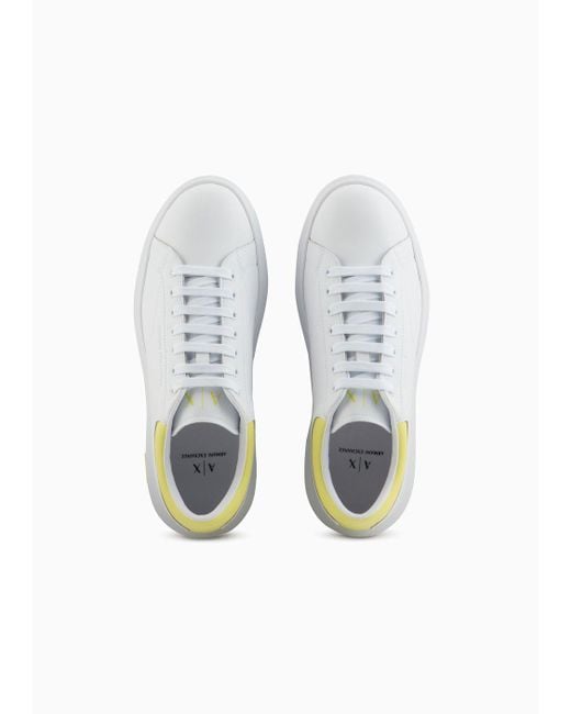 Armani Exchange Action-sneakers Aus Leder in White für Herren