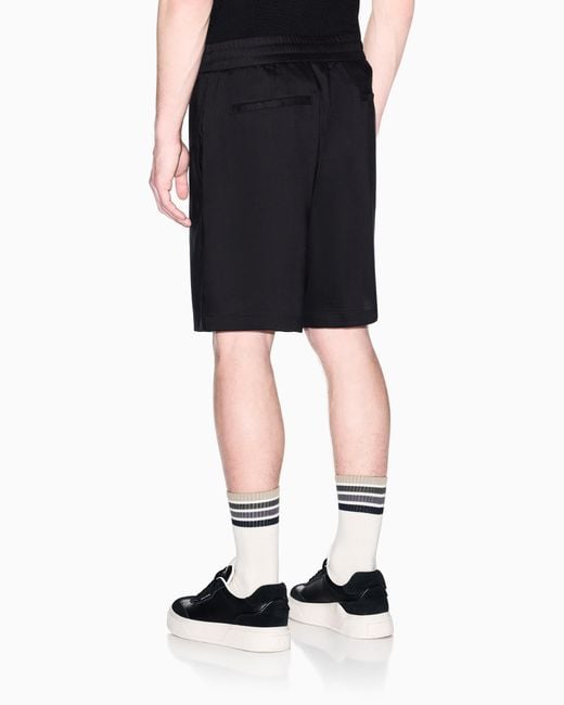 ARMANI EXCHANGE Blue Lightweight Oxford Bermuda Shorts for men