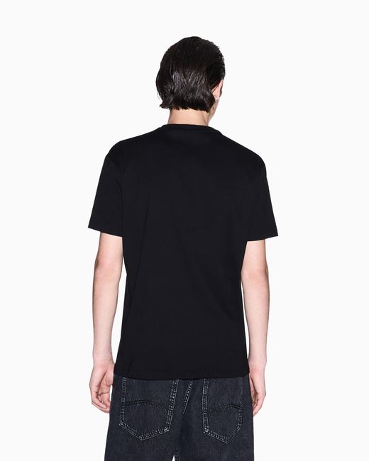 Camiseta De Corte Regular Con Logotipo Y Parche En El Pecho ARMANI EXCHANGE de hombre de color Black