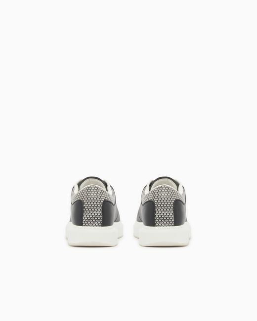 ARMANI EXCHANGE Blue Sneakers With An All-Over Print for men