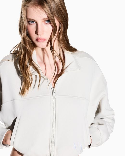 Veste Courte Avec Zip Et Col Montant ARMANI EXCHANGE en coloris White