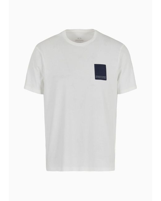 Armani Exchange White Asv Regular Fit T-shirt In Organic Cotton for men