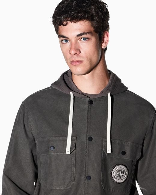 ARMANI EXCHANGE Gray Oversized Shirt for men