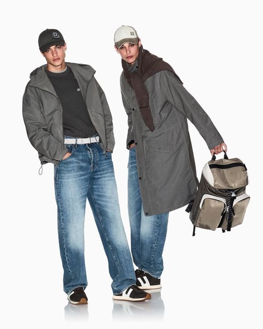 ARMANI EXCHANGE Gray Technical Fabric Windbreakers for men