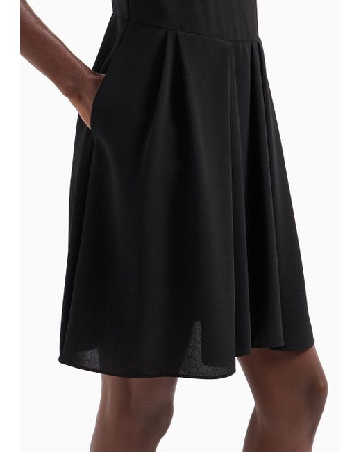 Armani Exchange Black Asv Recycled Fluid Fabric Short Dress