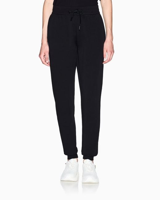 ARMANI EXCHANGE Black Regular Fit Trousers Jersey Bonded Stretch Cotton
