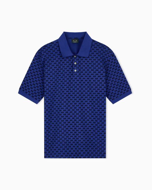 ARMANI EXCHANGE Blue Regular Fit Polo Shirt for men