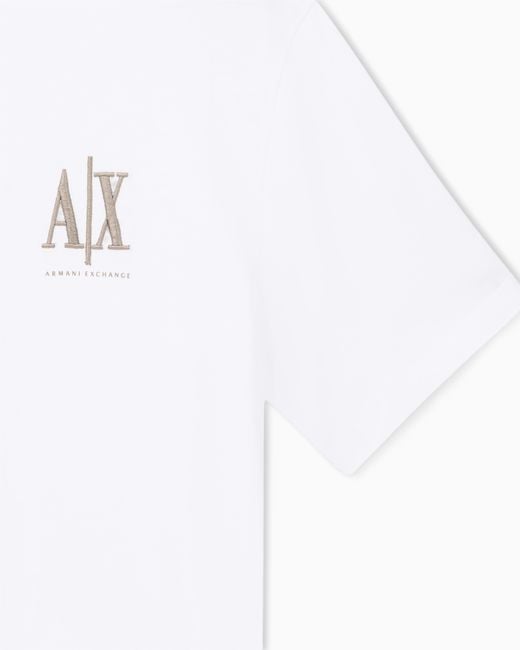 ARMANI EXCHANGE White Regular Fit T-Shirt Icon for men