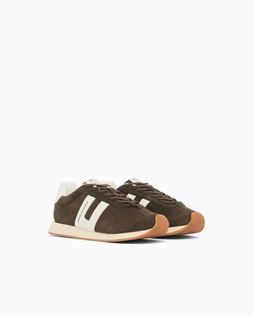 ARMANI EXCHANGE White Sneakers With Side Logo Band for men