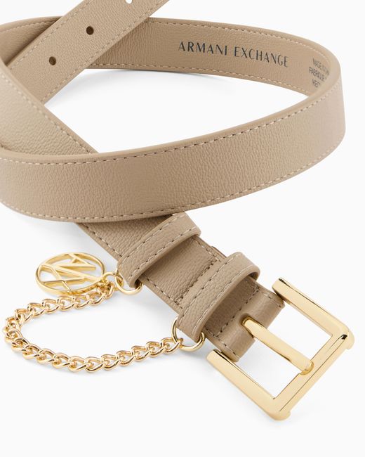 ARMANI EXCHANGE White Technical Fabric Belt
