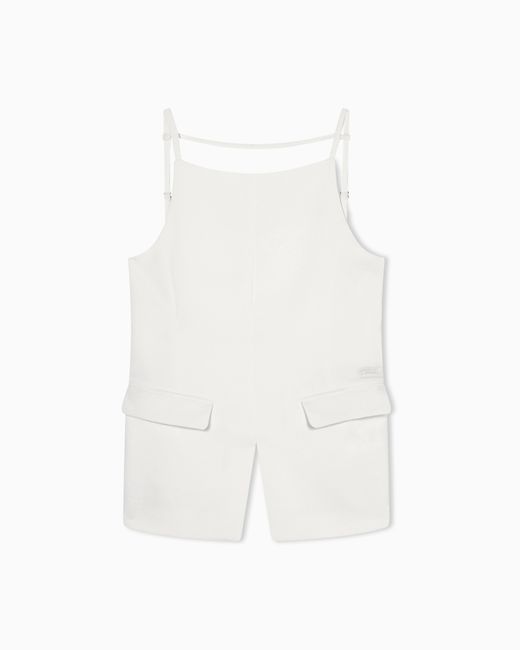 ARMANI EXCHANGE White Crepe Vest With Open Back