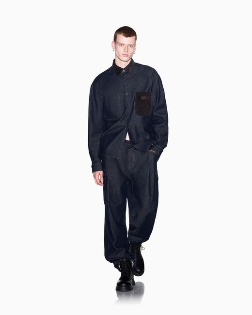 ARMANI EXCHANGE Blue Oversized Shirt for men