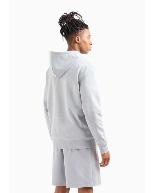 Armani Exchange White Sweatshirt With Zip And Hood for men