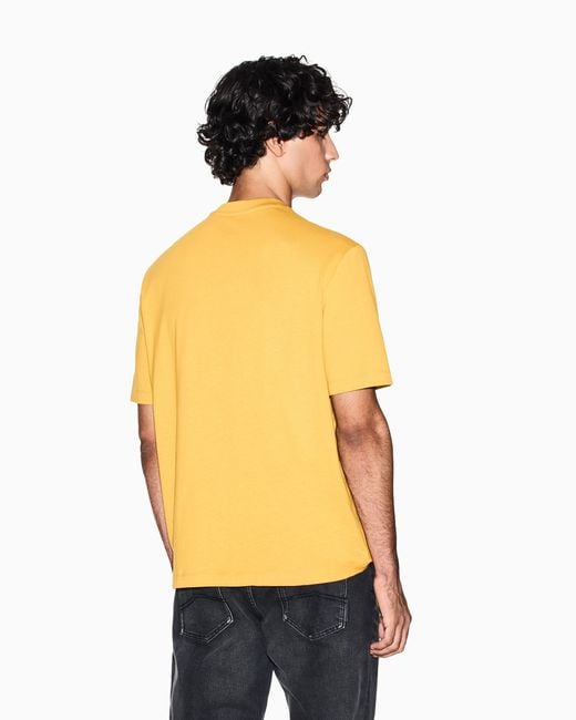 ARMANI EXCHANGE T-Shirt Im Regular Fit Mit Logotasche in Yellow für Herren