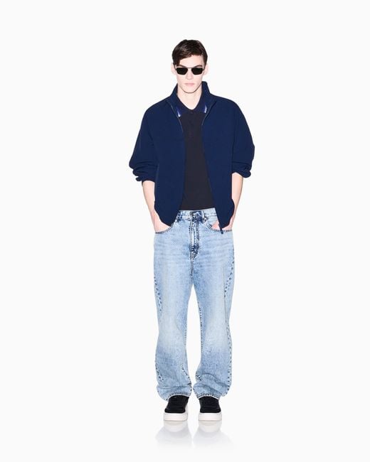 ARMANI EXCHANGE Blue Technical Fabric Blouson for men