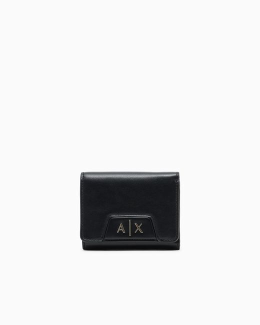 ARMANI EXCHANGE Black Compact Wallet With Logo