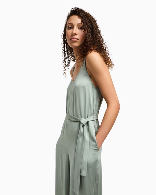 ARMANI EXCHANGE Green Fluid Viscose Jumpsuit