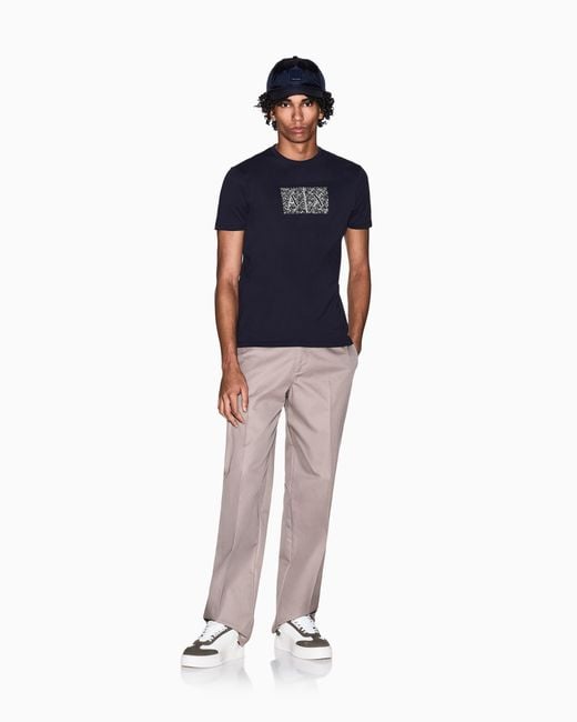 ARMANI EXCHANGE Blue Slim Fit T-Shirt for men