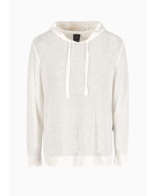 Armani Exchange Gray Asv Organic Cotton Blend Hooded Sweater for men