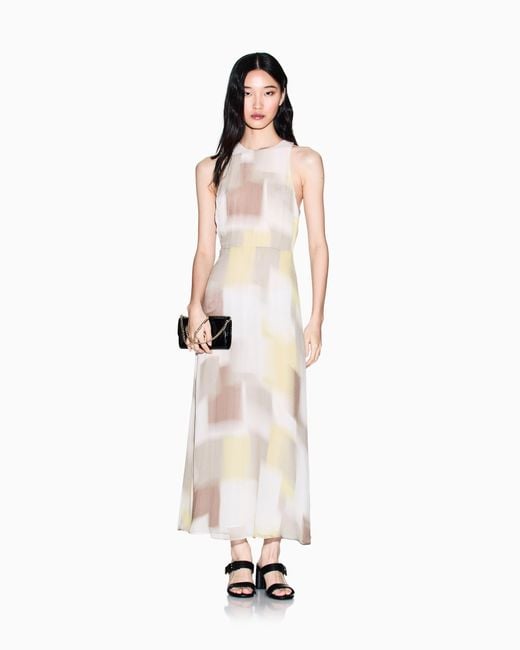 ARMANI EXCHANGE Natural Midi Dress With Allover Abstract Print